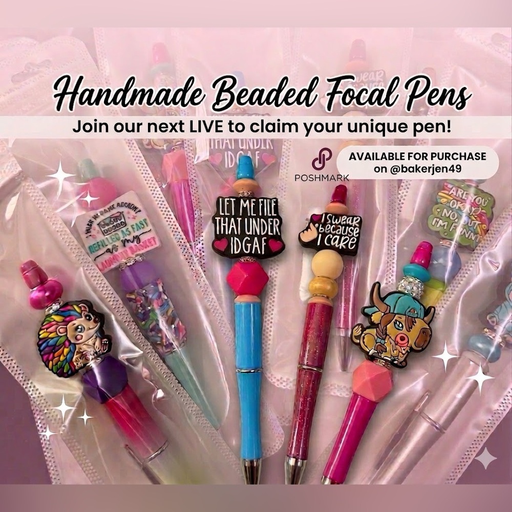 Bumble Bee Colorful Handmade  Beaded Focal Pens